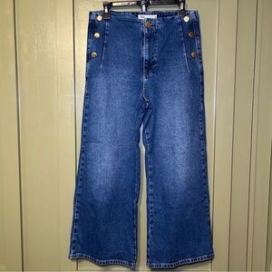 Zara Cropped Wide-Leg Jeans size 6